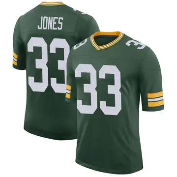 Green Bay Packers Aaron Jones Navy 100th Season Throwback Jersey - Bluefink