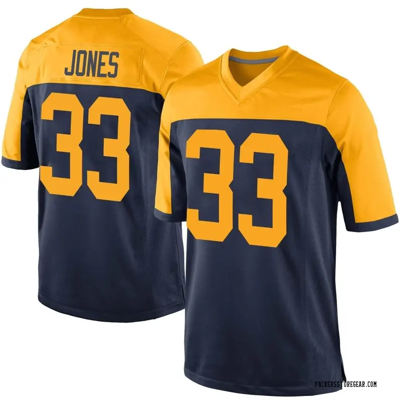 Youth Green Bay Packers Aaron Jones Navy Game Alternate Jersey By Nike