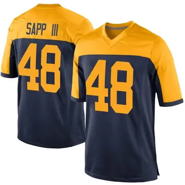 Youth Green Bay Packers Benny Sapp III Navy Game Alternate Jersey By Nike