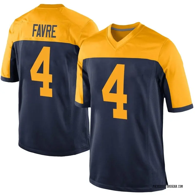 Brett Favre Nike Green Bay Packers Official Navy Blue YOUTH Game