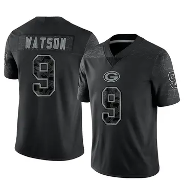 Youth Green Bay Packers Christian Watson Black Limited Reflective Jersey By Nike