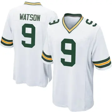 Packers #9 Christian Watson Nike Away Limited Jersey Small White