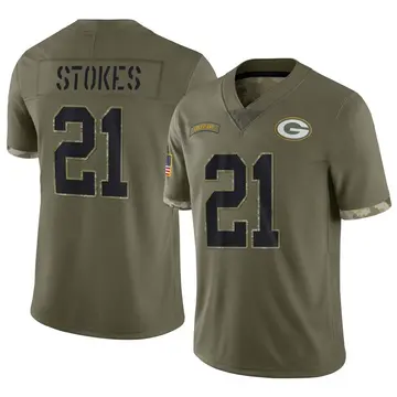 Packers #21 Eric Stokes Nike Home Game Jersey XL Fir Green