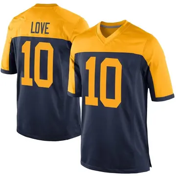 Green Bay Packers #10 Jersey Jordan Love Inverted Legend Gold