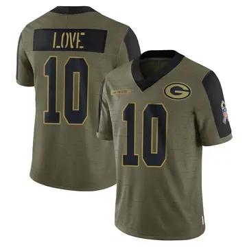 Nike Green Bay Packers #10 Jordan Love Olive Men's Stitched NFL