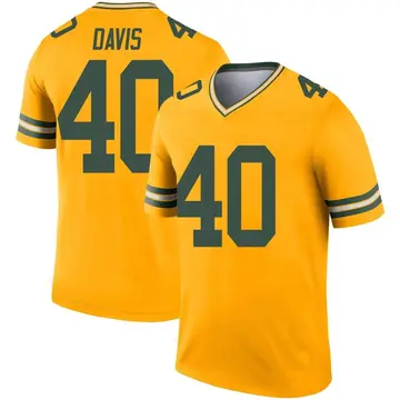 Youth Green Bay Packers LJ Davis Gold Legend Inverted Jersey By Nike