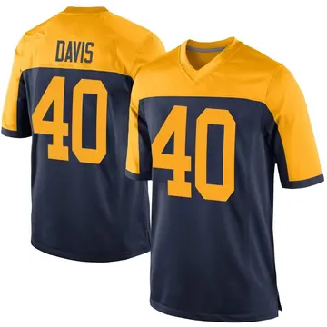 Youth Green Bay Packers LJ Davis Navy Game Alternate Jersey By Nike