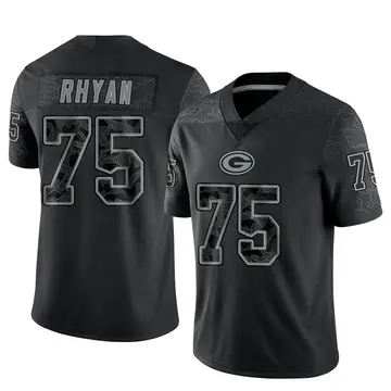 Youth Green Bay Packers Sean Rhyan Black Limited Reflective Jersey By Nike